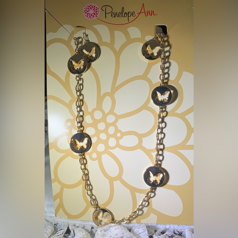 BUTTERFLY NECKLACE SET BY PENELOPE ANN NEW